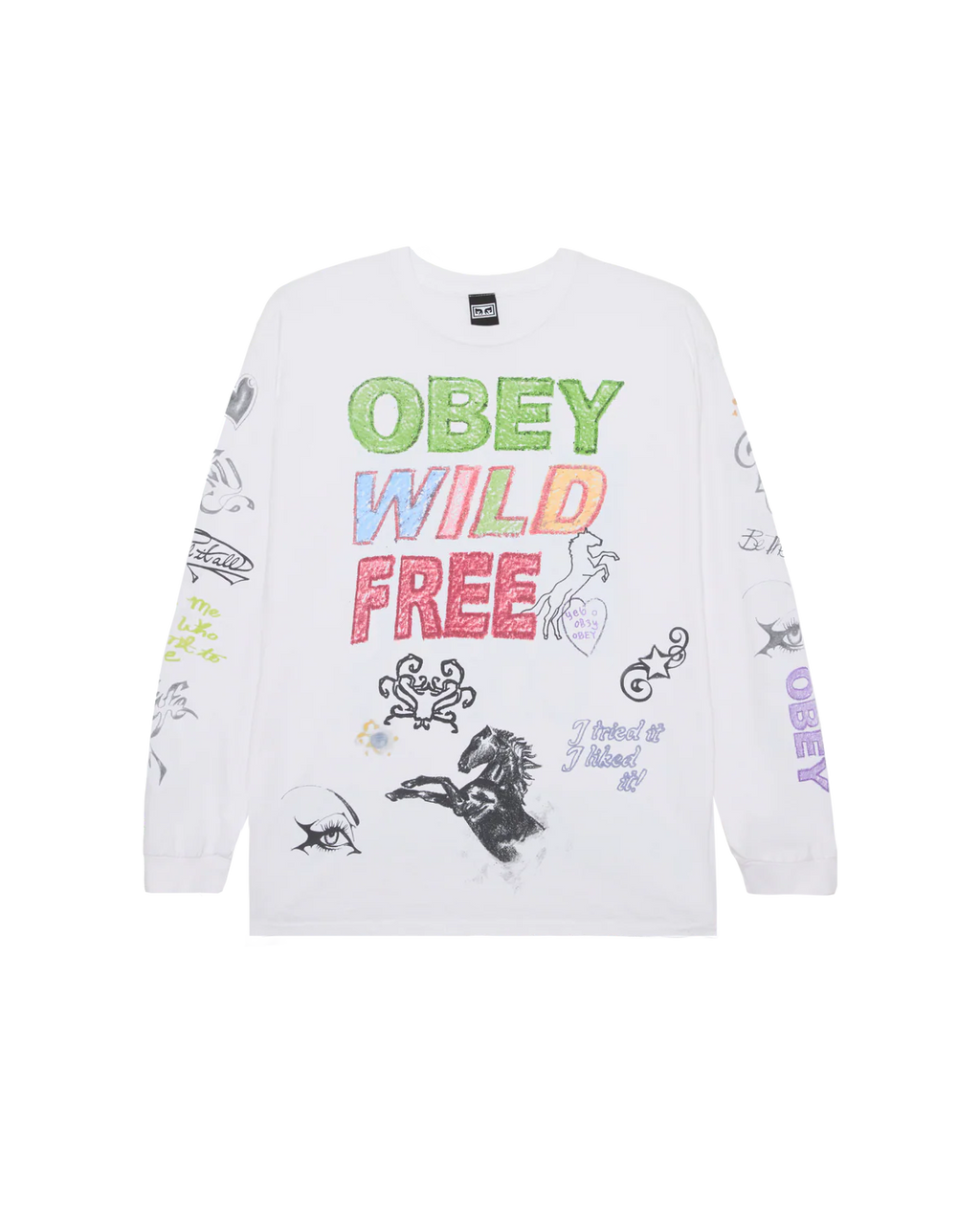 Obey "WILD FREE LS" vintage tshirt manica lunga