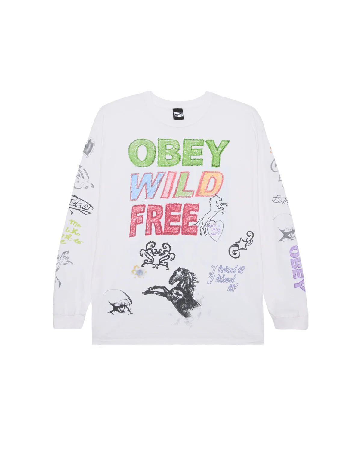 Obey "WILD FREE LS" vintage tshirt manica lunga