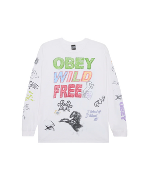 Obey "WILD FREE LS" vintage tshirt manica lunga