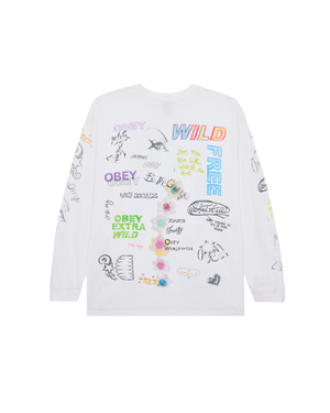 Obey "WILD FREE LS" vintage tshirt manica lunga